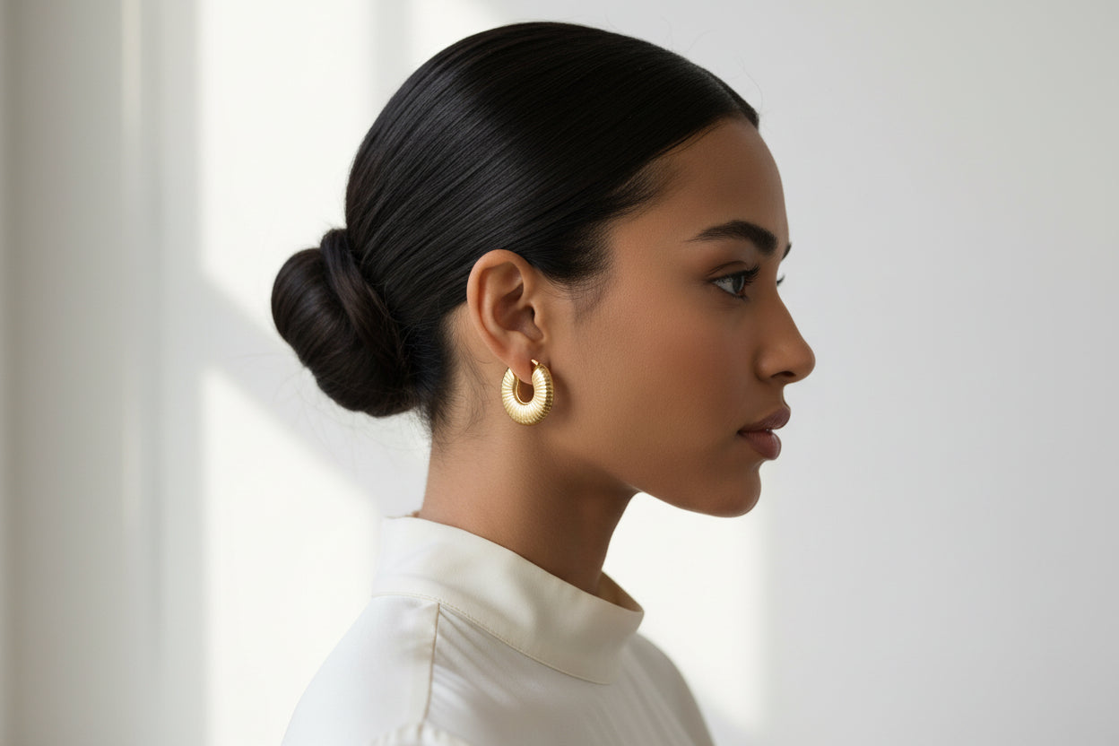 ALIYAH 18K Gold-Plated Hoop Earrings