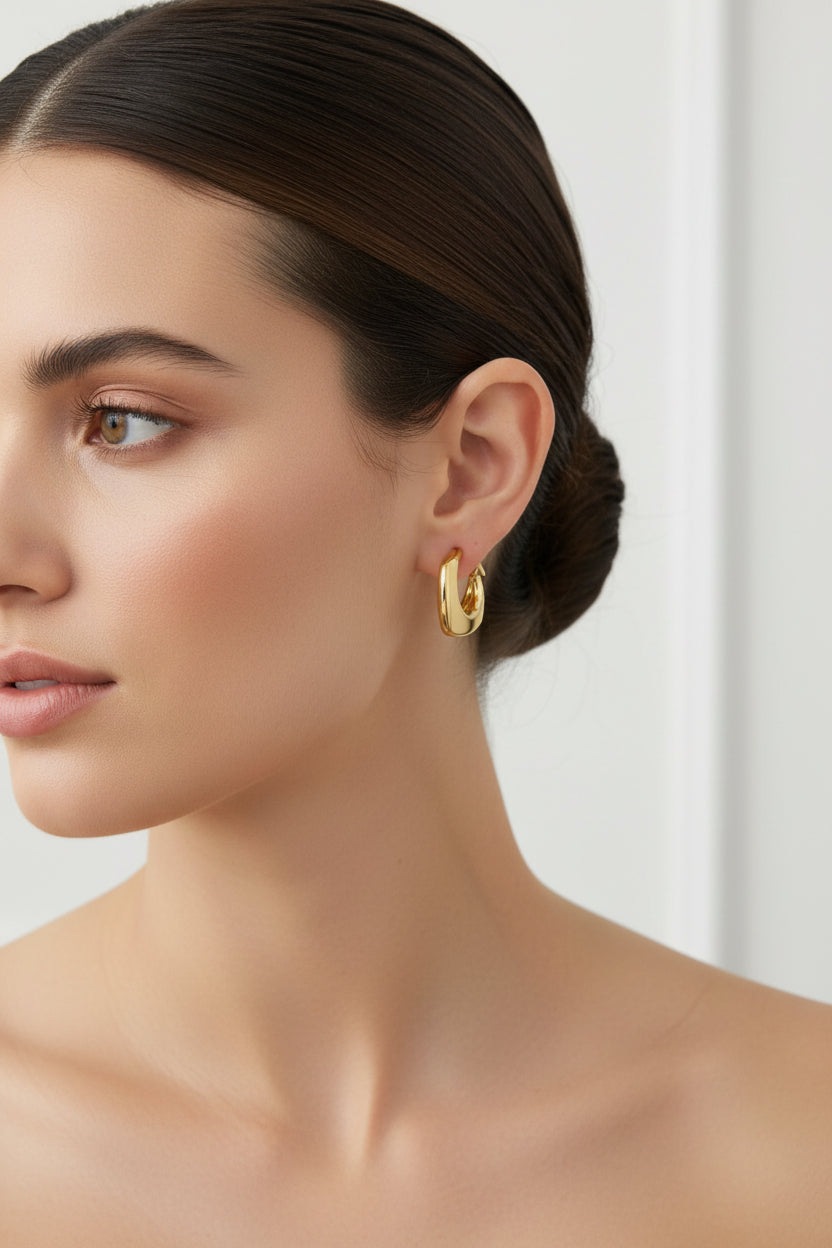 ANISA 18K Gold-Plated Square Earrings