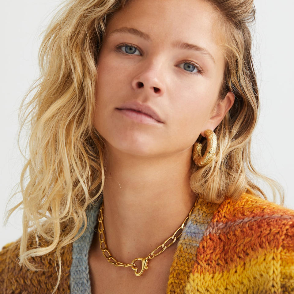 Front Heart Hook 18k Gold Necklace