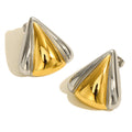 Triangle shaped Waterproof Two-Tone Gold Earrings