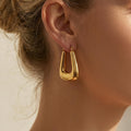 Square shape hoops 18k Gold Geometric Hoops