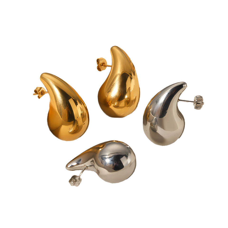 Liquid Metal Sculptural Stud Earrings