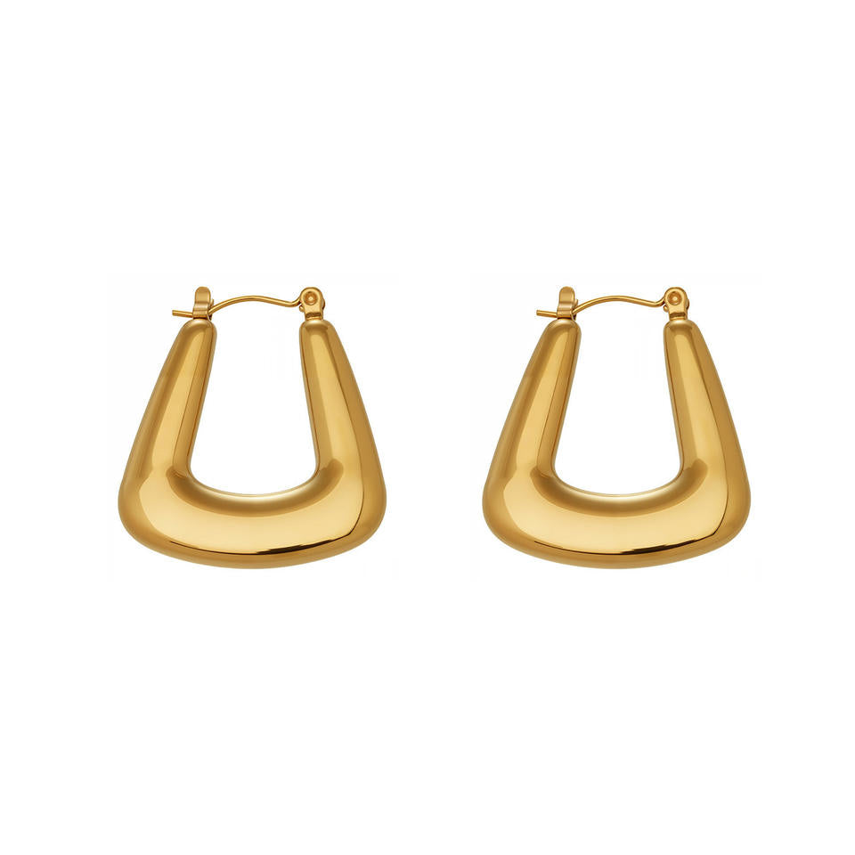 Square shape hoops 18k Gold Geometric Hoops