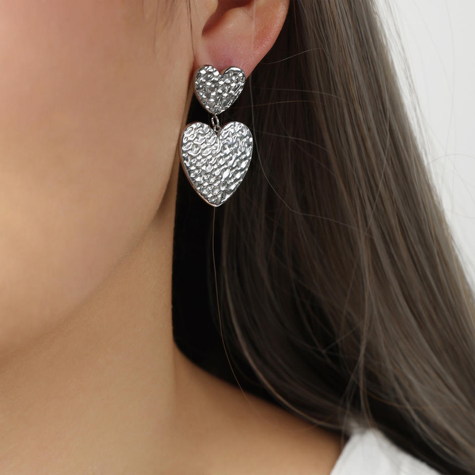 Heart drop 18k Gold Layered Celestial Earrings