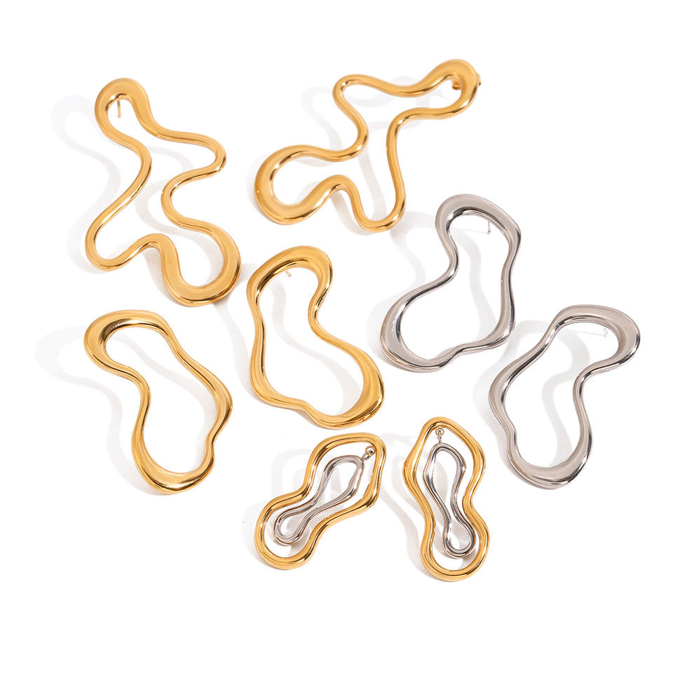 Sculptural 18k Gold Waterproof Studs